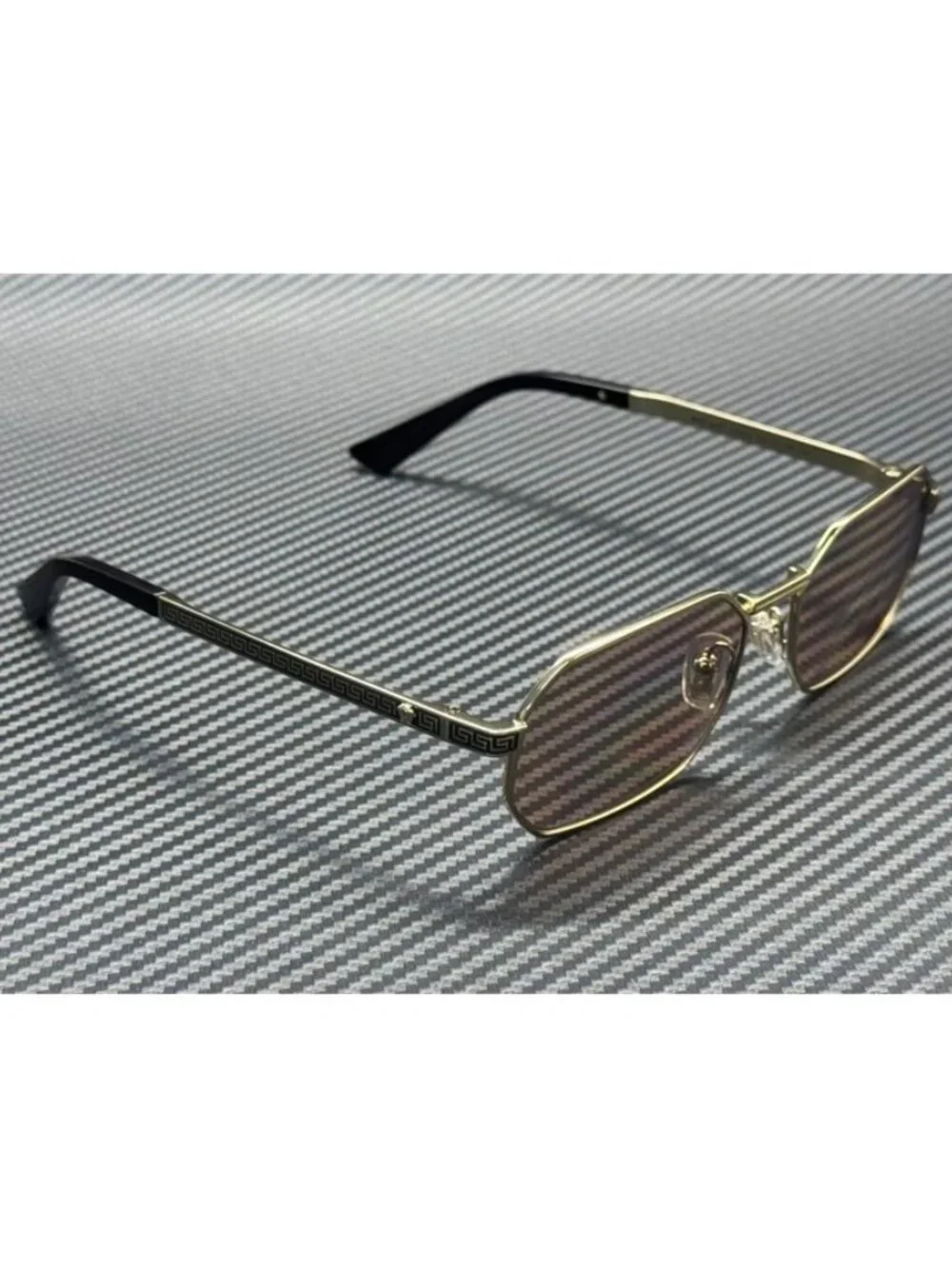 New Versace Men Pale Gold Sunglasses 54-16-145